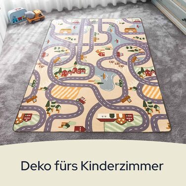 Ігровий килимок Primaflor Village - 140x200 см, зроблено в Європі, вуличний мотив, високоякісний килимок для дитячих кімнат (95x133 см)