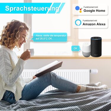 Розумний термостат для радіатора Salcar WiFi TRV603, сумісний з Alexa та Google Assistant, програмований, Tuya Smart, без шлюзу