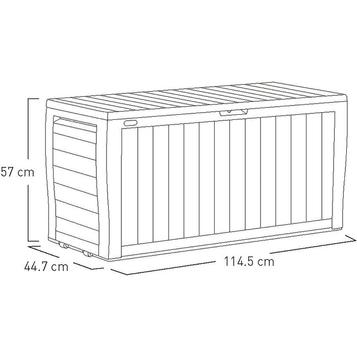 Скриня для зберігання Keter Marvel Plus 270л, сіра, водонепроникна, з сидінням, для саду, тераси, балкону