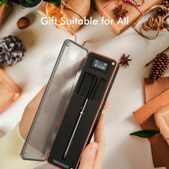 Термометр для м'яса з дистанційним моніторингом 130 м, для гриля, духовки, коптильні та кухні, термометр для гриля, IPX7 водонепроникний, відстеження температури в реальному часі, сумісний з iOS/Android, сріблясто-сірий