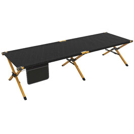 Розкладний садовий шезлонг Outsunny Sunsun Lounger з бічною кишенею для відпочинку для саду та балкона, Oxford Black 196x64x45см