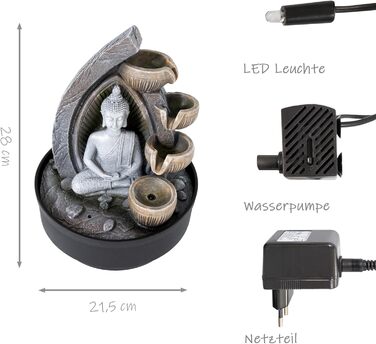 Фонтанчик для дому Lemodo Zimmerbrunnen Buddha (Дх'яна, круглий)
