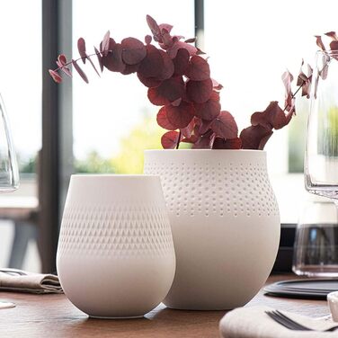 Ваза Villeroy & Boch Collier Blanc, квадратна, 20.5 x 20.5 x 22.5 см, преміум фарфор, білий, сучасний дизайн