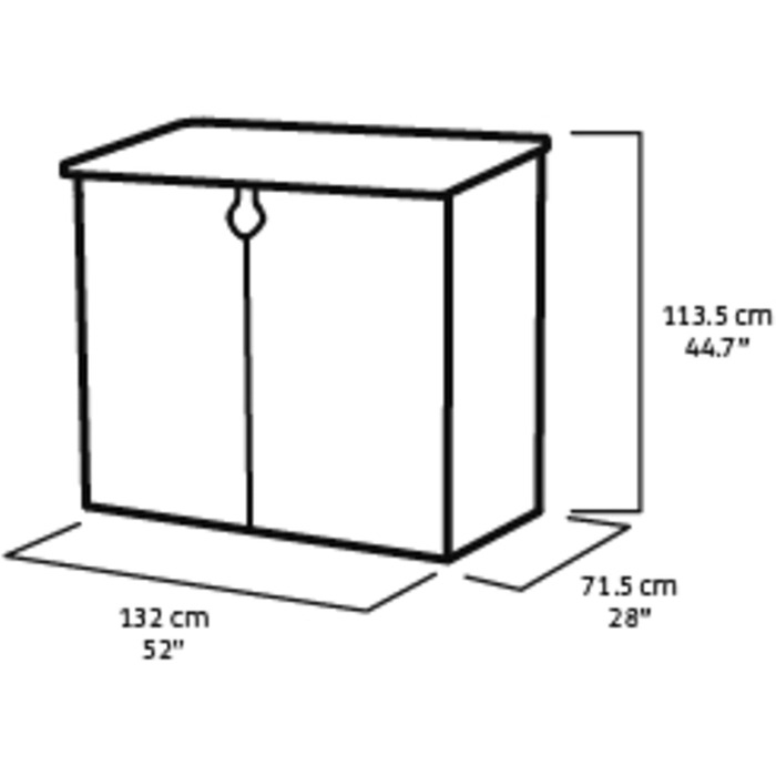 Мультифункціональний ящик для сміття Keter Store-it-Out Midi 845 л, 130x74x110 см, поліпропілен, сірий/чорний, захист від УФ, водонепроникний, з можливістю замикання