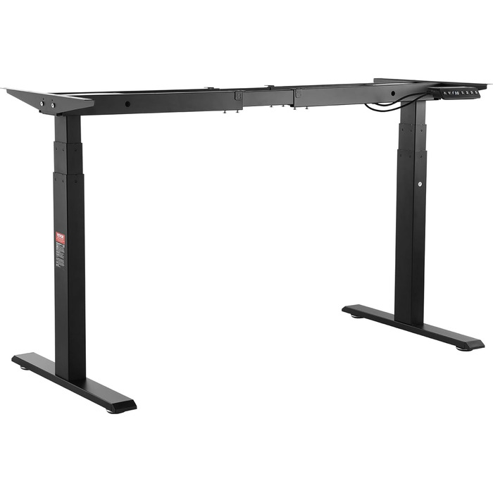 Електричний стіл VEVOR з подвійним мотором, регульована висота 65-129 см та довжина 110-178 см, чорний, для офісу та дому