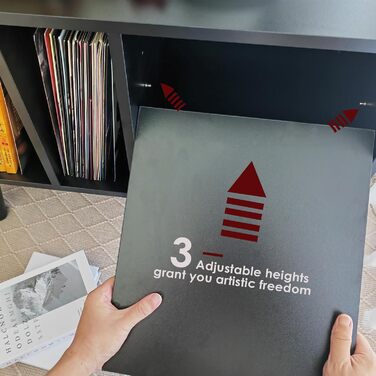 Підставка для програвача з місцем для зберігання вінілових платівок, до 136 кг, велика стійка-шафа для програвача з полицями для альбомів, дерев'яна підставка для вінілу чорного кольору