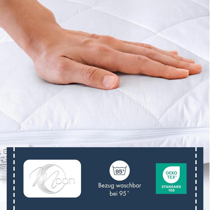 Подушка для сну на боці Moon з наповнювачем з пінополіуретану (Viscoschaum), екстра-жорстка, з ефектом пам'яті, 40x145 см, придатна для прання при 95°C