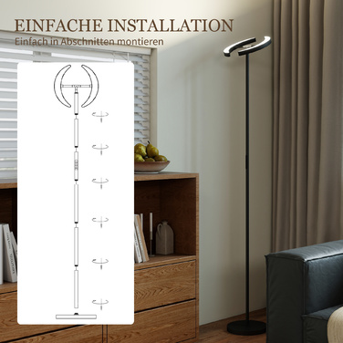 RGB Настільна лампа, з регулюванням яскравості та багатокольоровим підсвічуванням, поворотна, чорного кольору