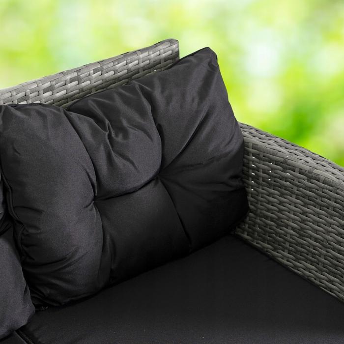 Комплект садових меблів із техноротанга MEBEL ELITE, сірий, 4 предмети