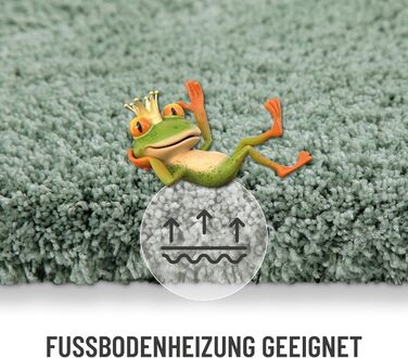 Килимок для ванної кімнати з м'якого флюсу, антиковзкий, придатний для прання, Salbei (55 x 65 см)