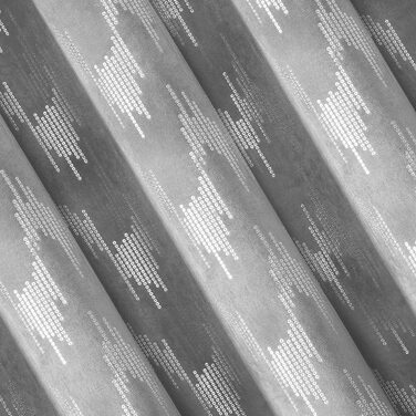 Оксамитова завіса Eurofirany CHILL темно-синього кольору з срібними блискітками, люверсами, , оксамитова, непрозора оксамитова фіранка чудова елегантність, з малюнком, сучасна, для вітальні, спальні, 140x250 см (срібло)
