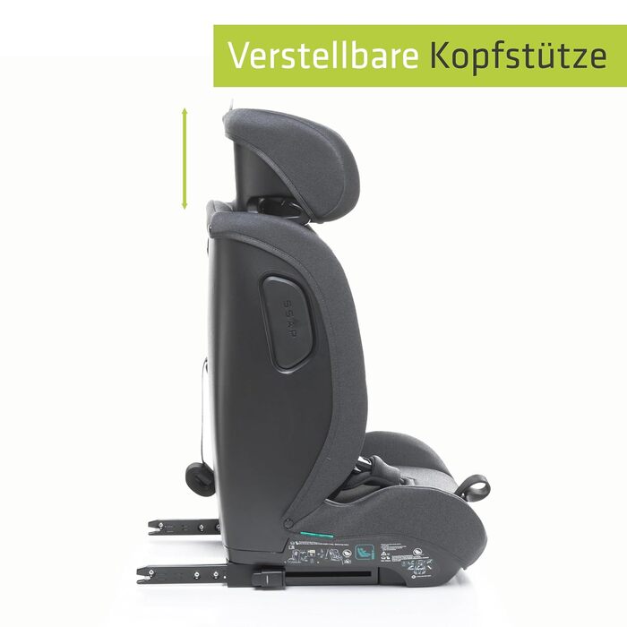 Автокрісло 4BABY Go-Fix I-Size (Graphite) для дітей 76-150 см з Isofix, регульоване, з підкладкою