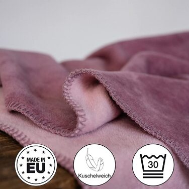 Затишна ковдра Ibena Dublin 150x200 см - двостороння ковдра бірюзового кольору, приємно тепла і дуже м'яка з бавовни, відмінної якості (150x200 см, темно-рожевий / рожевий)