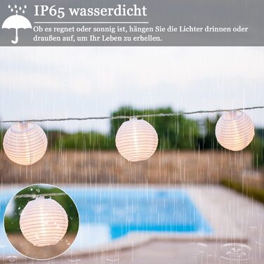 Світлодіодні ліхтарі на сонячній батареї Lezonic, 8 метрів, 30 світлодіодних ліхтарів, 8 режимів водонепроникного сонячного освітлення для саду, балкона, двору, весілля, Різдва, вечірки клас живлення A (Холодний білий, 30 світлодіодів)