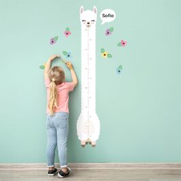 Персоналізована вимірювальна паличка як настінне татуювання для дитячої кімнати Для вимірювання висоти до 160 см Включаючи індивідуальну персоналізацію - лама