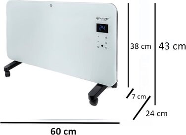 Електричний конвектор ECODE® з настінним кріпленням та пультом керування. Економний конвектор з термостатом та керуванням через додаток. 1000W