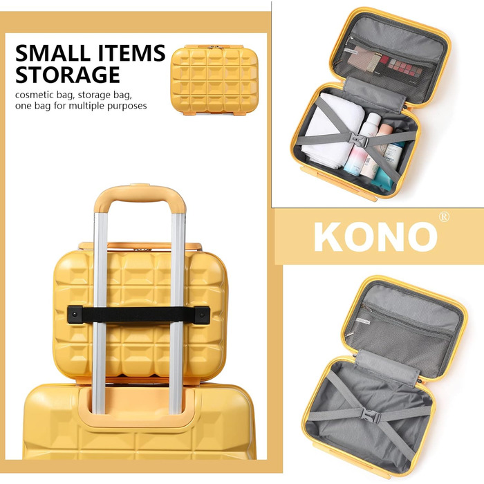 Набір валіз KONO 2 в 1: велика валіза 54 см + косметичка (білий)