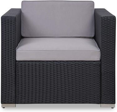 Набір садово-розслаблювальних меблів SVITA California з поліротангу (чорний, крісло CALIFORNIA/LUGANO)