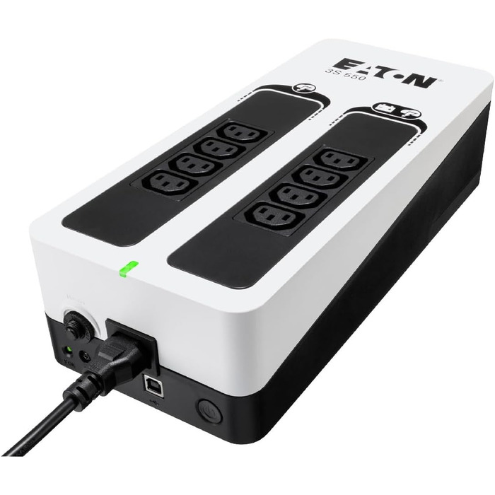 USV Eaton 3S Mini 36W для захисту роутерів, камер та Smart Home - Білий/Чорний (550VA/IEC)