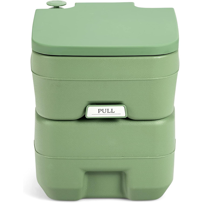 Туалет для кемпінгу DREAMADE 20L з знімними баками для відходів та чистої води, мобільний туалет з HDPE, витримує до 200 кг, з промиванням, для автодому та саду (зелений)