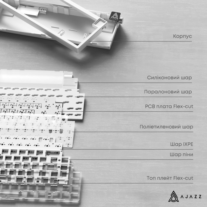 Дротова механічна клавіатура Ajazz AK650 Moon Yellow switches Gray White Yellow (AK650-MY-GWY)