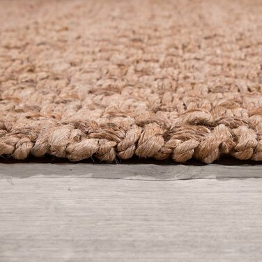 Домашній килим Paco для вітальні з волокна ручної роботи з джутовою обробкою в сучасному стилі бохо, розмір 80x150 см, Колір (80x150 см, натуральна 3)