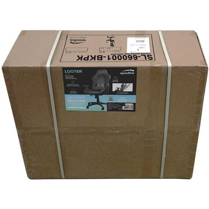 Ігровий крісло Speedlink Looter – ергономічне, чорне, на штучній шкірі, до 140 кг