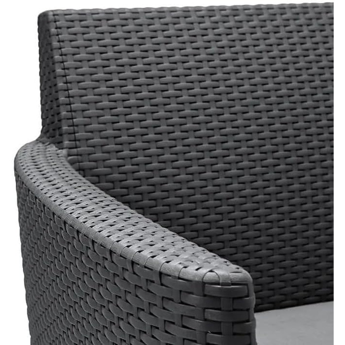 Садовий набір Allibert Salemo WS 2-місний, вуличний комплект меблів графітового кольору