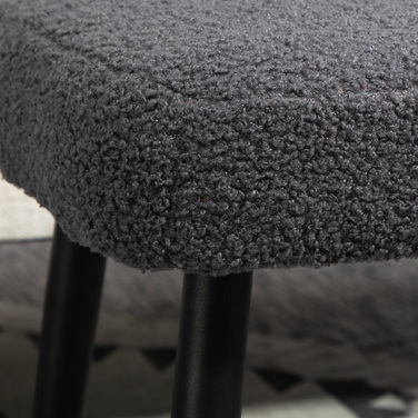 HOMCOM Footstool Квадратний пуф з кашеміровим виглядом, темно-сірий, сталеві ніжки, ідеально підходить для вітальні та спальні