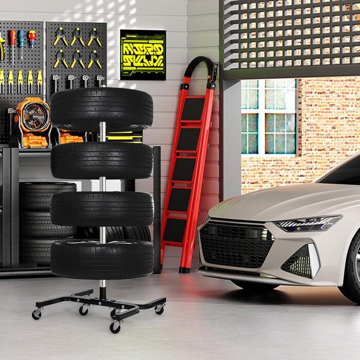 Стійка для шин на коліщатках - органайзер для зберігання автопокришок, до 150 кг