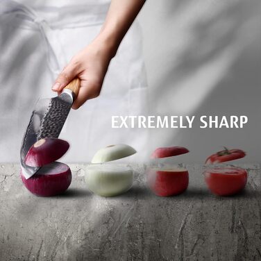 Ніж кухарський Damast 20 см Hecef, професійний ніж шеф-кухаря, японський ніж з 67 шарів дамаської сталі, гостре м'ясне лезо з ручкою з оливкового дерева