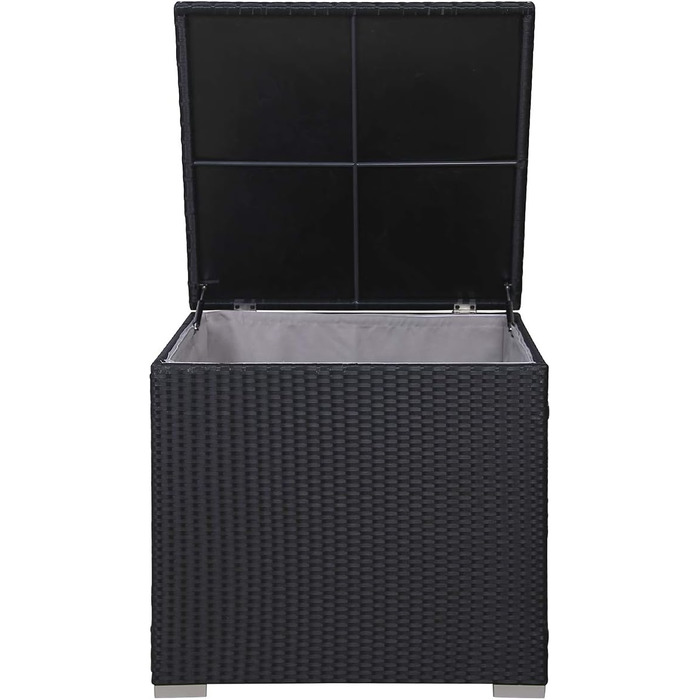 Набір садових меблів SVITA California з ротангу (лаунж, диван-софа, чорний, з ящиком для подушок)