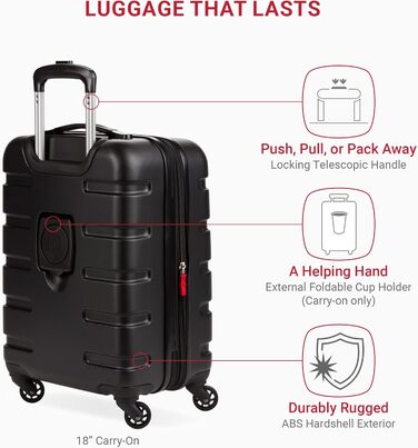 Чемодан SwissGear 7366 Hardside з розширюваним об'ємом та спін-колесами (3-Piece Set) - Зелений/Чорний