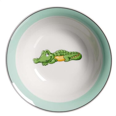 Дитячий набір посуду Kinderset Löwe з гравіюванням (ім'я) + дитячий посуд (крокодил)