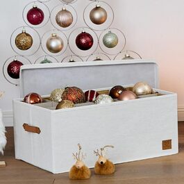 Преміум коробка для зберігання новорічних прикрас LOVE IT STORE IT - 30 відділень, 58x36x25 см, бежева