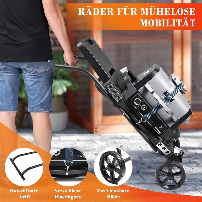 Підставка для гриля Denmay для Ninja Woodfire OG700, Pit Boss, Blackstone, Traeger Ranger, з підставкою та кошиком (чорний)