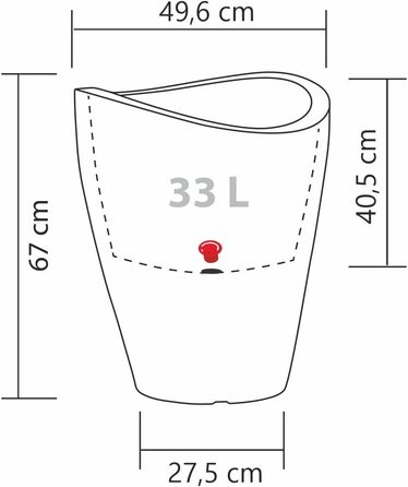 Ваза висока Scheurich Wave Globe, 29.8 см, 40 см, 6 л, сірий камінь