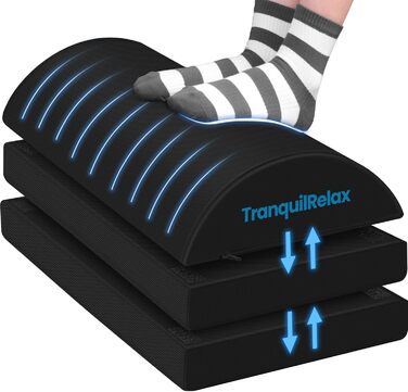 Підставка для ніг TranquilRelax L (XXL, чорний) – аксесуар для офісу та геймінгу