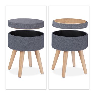 Relaxdays Круглий пуф з функцією столику