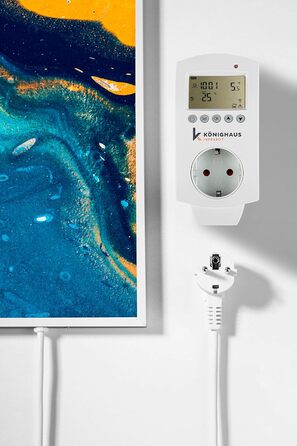 Інфрачервовий обігрівач KönigsHaus з термостатом, 300W, абстрактний дизайн, 5 років гарантії