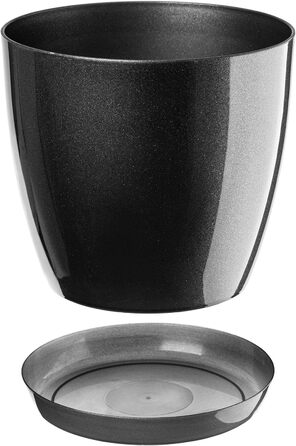 Набір квіткових горщиків KADAX (3 шт.): 20 см та 28 см, антрацит, пластик для дому
