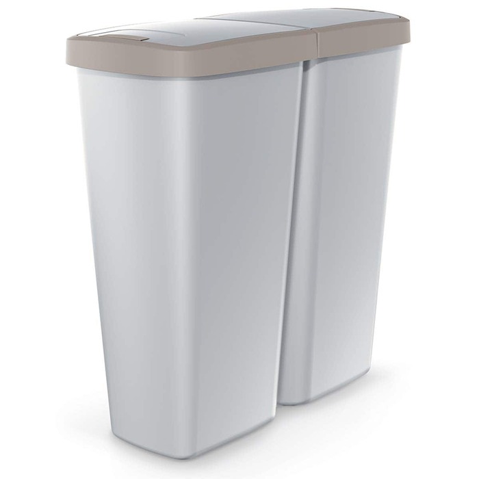 Контейнер для сміття Duo Сірий/Темно-коричневий 50 л 55x25x57см