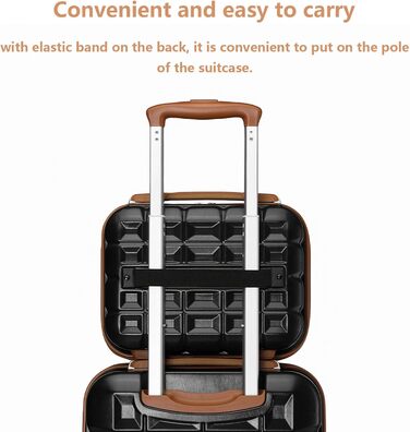 Набір валіз KONO 2 в 1: велика валіза 72 см + косметичка (білий, чорний/коричневий)