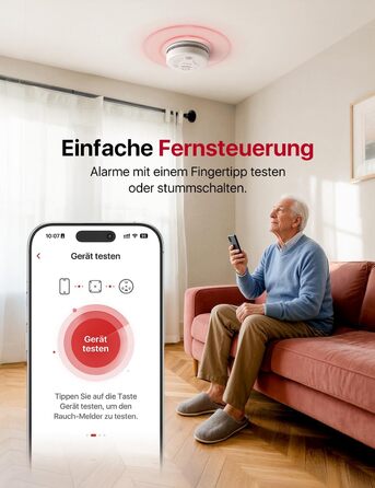 X-Sense Розумний димовий сповіщувач Wi-Fi з магнітною кріпленням, сертифікований EN 14604, мережевий димовий сповіщувач, керування через додаток, з базовою станцією SBS50, бездротовий димовий сповіщувач, SD11-MR61, комплект з 6 шт. білий