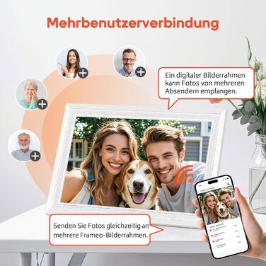 Frameo: Цифровий фоторамка 10.1 дюйма, HD 1280*800 IPS, сенсорний екран, 32GB, автоповорот, Frameo App