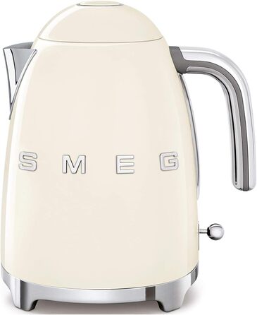 Електричний чайник Smeg KLF03CREU 1.7L, кремовий колір, з нержавіючої сталі, антинакипний фільтр, автоматичне відключення, 2400W