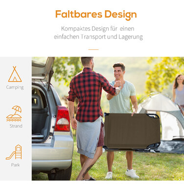 Розкладне крісло для відпочинку на сонце, ідеальне для саду, балкону та басейну. Зручне крісло-шезлонг з підголовником та спинкою, що регулюється в 4 положеннях. Підходить для кемпінгу та відпочинку на відкритому повітрі. Максимальне навантаження: до 120 