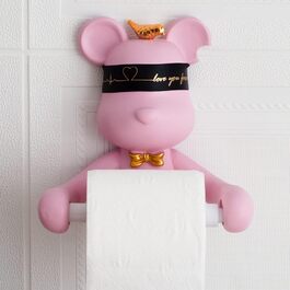 Тримач для туалетного паперу Hanbosym Ведмідь ніндзя 18,5х20 см рожевий