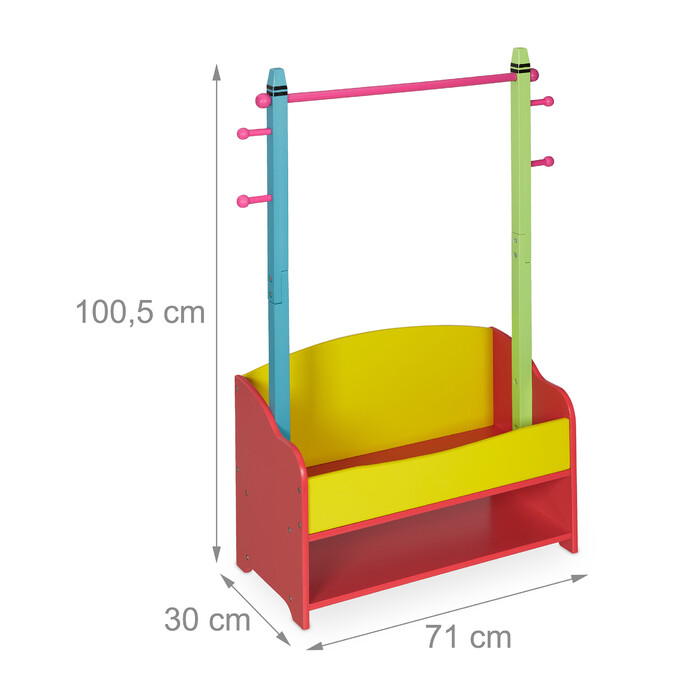Дитяча вішалка для одягу Relaxdays з полицями