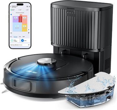 Робот-пилосос Vexilar W11 з функцією миття, 3 л, потужність 6000Pa, час роботи 180 хв, LiDAR навігація, 15 зон заборони, керування через додаток, для килимів та шерсті тварин